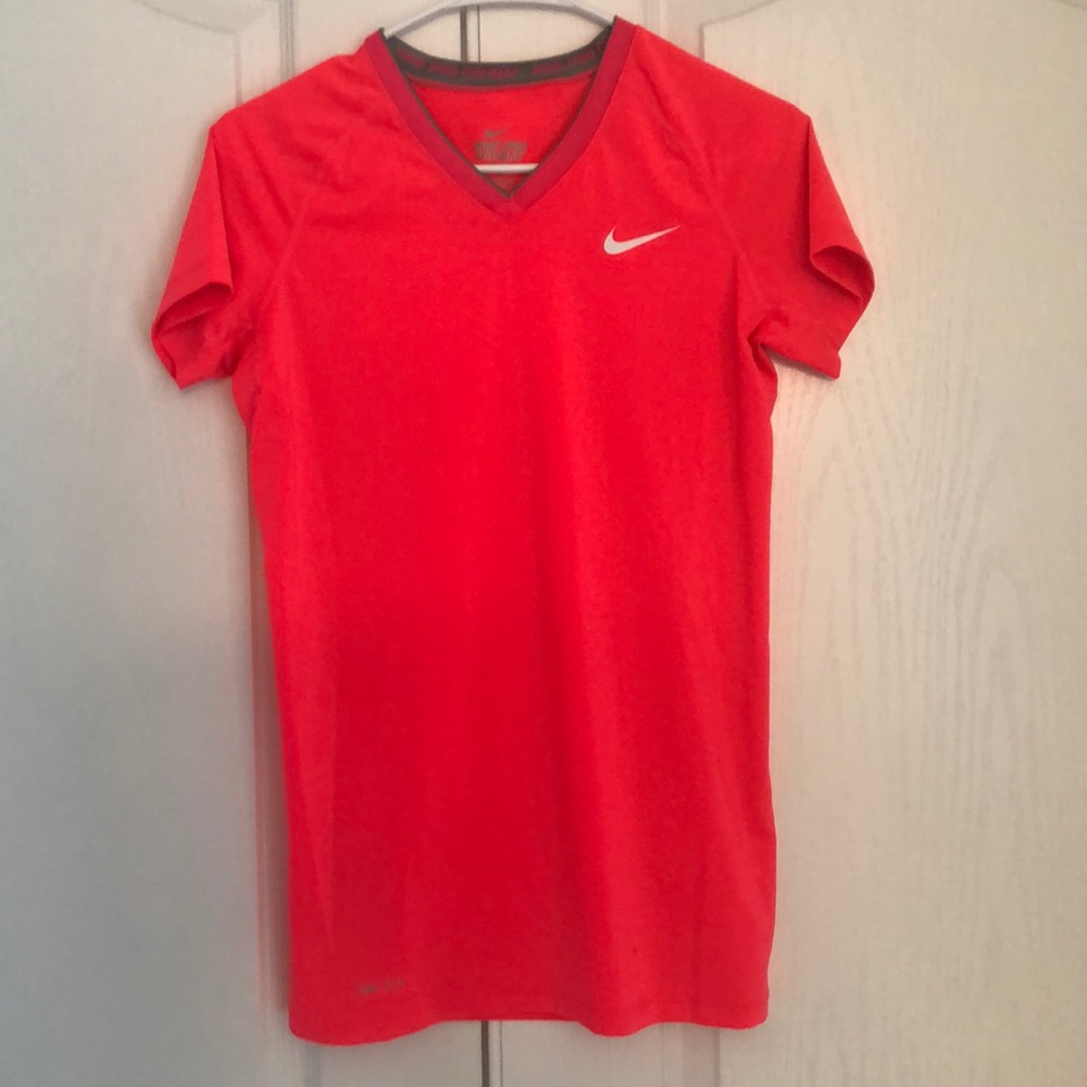 Nike pro combat fitted pink T-shirt M